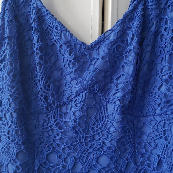 Guess Lace Bodycon Dress Blue 10 NWT - Picture 3 of 7